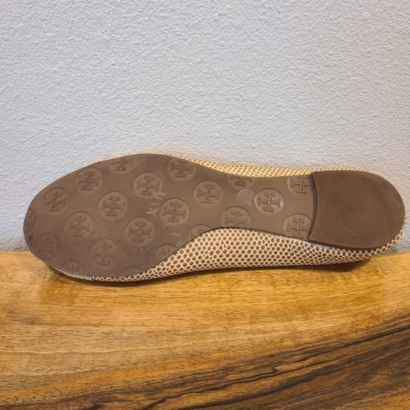 Tory Burch Reva Suede Toe Snake Print Ballet Flat - Picture 12 of 13